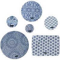 Greenie Food Cover Shweshwe - Blue on White 6 Pack